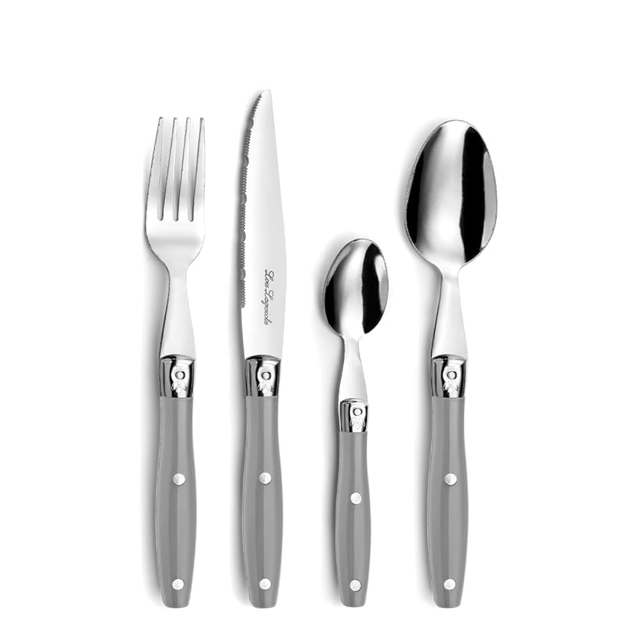 Amazon.com: Lou Laguiole Comptoir Cutlery Set 24 Pieces Grey